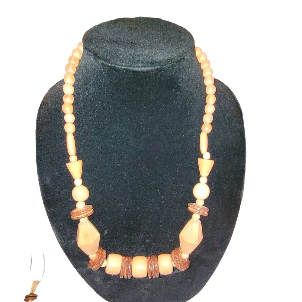 Unique Chunky Variety of Shapes Wooden Necklace - Celebrate Your Individuality